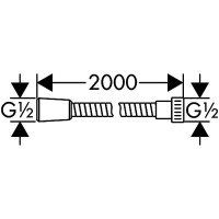 Шланг для душа HANSGROHE 28264000 Metaflex'C 200 см 00000007940
