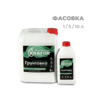 Проникающая грунтовка для внутренних работ KRAFOR 1 л (12) зеленая этикетка 27331
