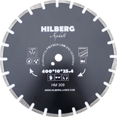 Диск алмазный отрезной Hilberg 400x25.4 Hard Materials Laser Asphalt HM309