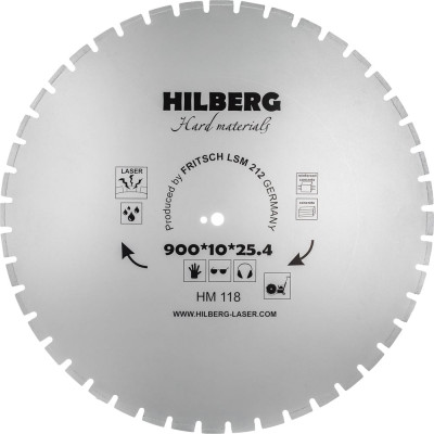 Диск алмазный отрезной Hilberg 900x25.4 Hard Materials Laser HM118