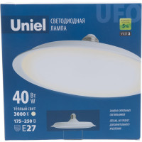 Светодиодная лампа Uniel Форма UFO, матовая LED-U220-40W/3000K/E27/FR PLU01WH UL-00004573