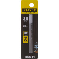 Сверло Professional по металлу HSS-R (3х33х61 мм; М2; DIN 338) Stayer 29602-3