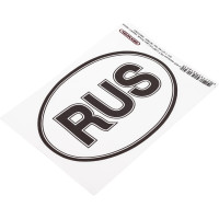 Наклейка SKYWAY RUS овальная ГОСТ фон белый, надпись черная S08101003