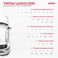 Автолампа SKYWAY диод T10 (W5W) 12V 20 SMD диодов 1-конт белая, в комплекте 2 шт S08201110