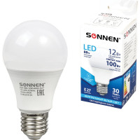 Светодиодная лампа SONNEN 12Вт, LED A60-12W-4000-E27, 453698