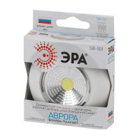 Фонарь-пушлайт ЭРА SB-501 NEW Аврора COB, 3xAAA, белый, 1шт в коробке Б0031040