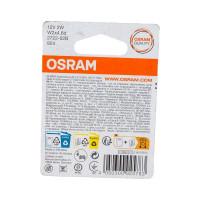 Автолампа Osram W2W W2 4.6d, 2шт 12V ,1,10 2722-02B