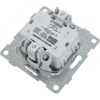 Выключатель GUSI ELECTRIC Bravo 2 клавиши, индикатор, СУ, 10А, 250В, серебро С10В28-004