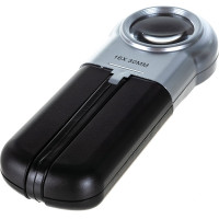 Ручная круглая лупа 16x-30мм для чтения с подсветкой Pro Legend /2 LED/ PL4426