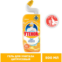 Чистящее средство для унитаза ТУАЛЕТНЫЙ УТЕНОК Цитрусовый 500 мл 865026