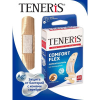 Набор пластырей 20шт COMFORT FLEX суперэластичный на полимерной основе коробка TENERIS 630286