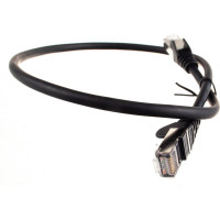 Патч-корд LANMASTER RJ45-RJ45, 4 пары, FTP, категория 5е, 0.5 м, черный, LSZH, LAN-PC45/S5E-0.5-BK