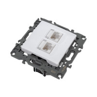 Розетка ЭРА 14310801 2хRJ45, IP20, белый Б0034308