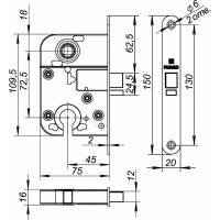 Корпус цилиндрового замка Fuaro 2018-CP хром 38135