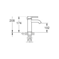Смеситель для умывальника G-lauf с монолинтым изливом, нерж сталь ZAP1-B090