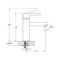 Смеситель для раковины умывальника G-lauf с монолитным изливом, хром LEF1-A232