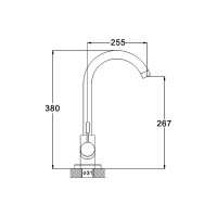 Смеситель для кухни G-lauf с поворотным изливом, нержавеющая сталь ZAP4-A090