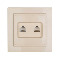 2-местная розетка EKF Минск RJ-45 СП бежевый ERK02-035-20