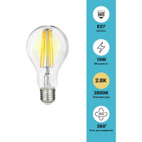 Лампа светодиодная ЛОН VOLTEGA, Е27 2800К 15W Графен 7104