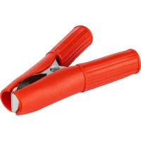 Зажим для проводов (крокодил) TDM ELECTRIC ЗКИ 30А 75мм в изоляции красный, упаковка 10 штук, арт. SQ0541-0015