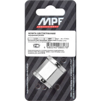 Муфта MPF 1/2" латунная никелированная шестигранная внутренняя резьба ИС.072631