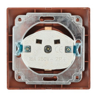 Розетка Intro 2PE Schuko с крышкой, 16А, 250В, IP20, СУ, Plano, венге Б0030064