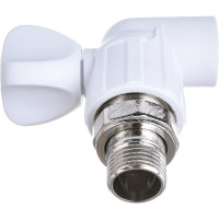 Шаровой кран для радиатора Политэк угловой ПП 20х1/2 американка 9910022012