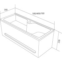 Панель с раковиной 1Marka Tiny S 60 прямоугольная подвесная У84220