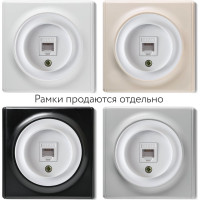 Компьютерная розетка OneKeyElectro 1xRJ45 категория 5e, цвет белый 1E20701300 2172770