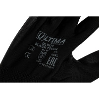 Нейлоновые перчатки с полиуретановым покрытием ULTIMA BLACK TOUCH черные ULT615/XL