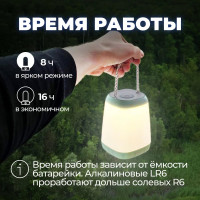 Фонарь КОСМОС 2028LED кемпинговый 16 SMD LED теплого света, 3*AA, 3 уровня яркости KOC2028LED