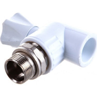 Шаровый кран VALFEX PP-R белый, 25х3/4 дюйма НР, угловой для радиатора 10148025 007-7678