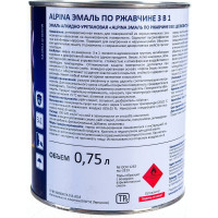 Эмаль ALPINA SVT алкидно-уретановая, по ржавчине 3 в 1, RAL 8017 шоколадный, 0.75 л 948103652