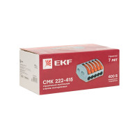 Строительно-монтажная клемма EKF СМК 222-415 с рычагом 5 отверстий 0.08-2.5мм2 100шт. PROxima 100шт plc-smk-415