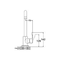 Смеситель для кухни G-lauf с поворотным изливом, нержавеющая сталь ZAP4-A090