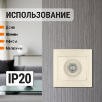 Телевизионная розетка TDM ELECTRIC типа F SAT слоновая кость Таймыр SQ1814-0132