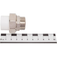 Комбинированная муфта СТМ ПЛАСТ PP-R, разъемная, с наружной резьбой, DN 20х3/4" CPRM2034