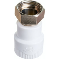 Комбинированная муфта СТМ ПЛАСТ PP-R с накидной гайкой, с внутренней резьбой DN 32х1" CPAS3201