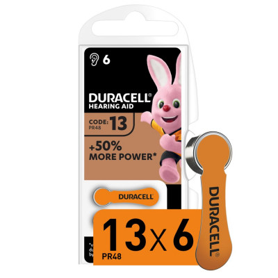 Кнопочные часовые батарейки Duracell ZA13-6BL Б0039180