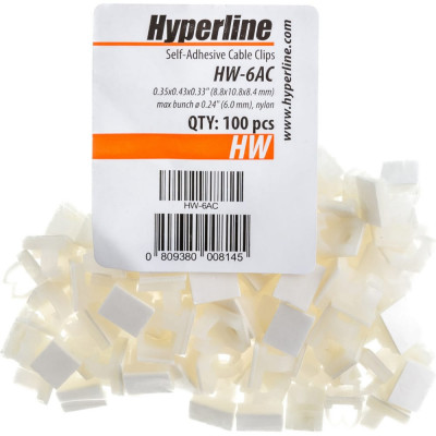 Самоклеящийся кабельный зажим Hyperline HW-6AC 16939