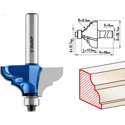 Кромочная калевочная фреза ЗУБР №3 ПРОФ. 28704-38.1