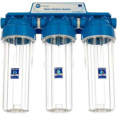 Aquafilter Сборка 3 корпуса фильтра 10SL, с возд. кл., лат. резьба 1/2