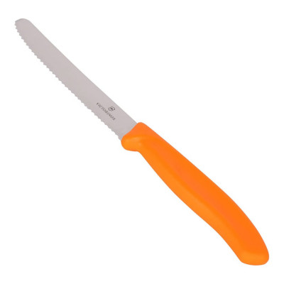 Victorinox Нож для томатов и сосисок , лезвие 11 см волнистое, оранжевый, 6.7836.L119