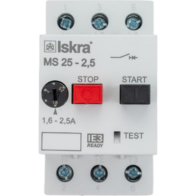 Автоматический выключатель защиты двигателя iskra MS25-2.5 3838733020210