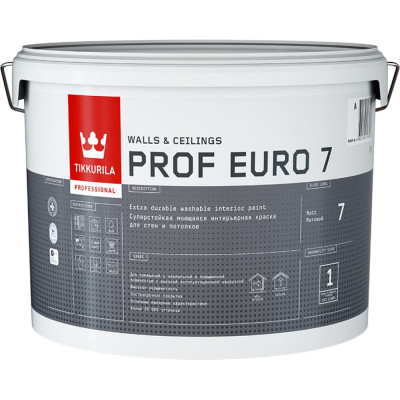 Суперстойкая интерьерная краска Tikkurila PROF EURO 700009637