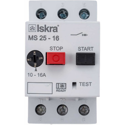 Автоматический выключатель защиты двигателя iskra MS25-16 УТ-00019743