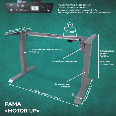 Стол для работы стоя StolStoya МОТОР PE211IS
