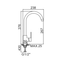LEDEME Смеситель для кухни L74105B 89791
