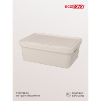 Универсальный ящик Econova Luxe с крышкой, 380х276х140 мм, 12 л светло-бежевый 433205634