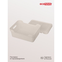 Универсальный ящик Econova Luxe с крышкой, 380х276х140 мм, 12 л светло-бежевый 433205634